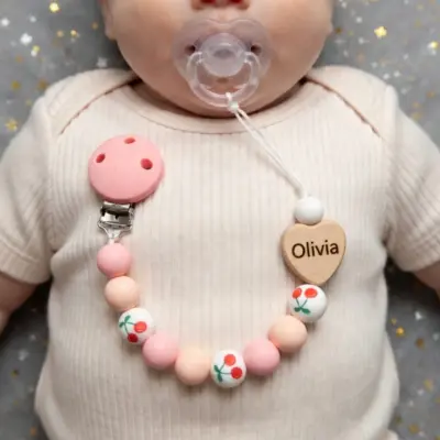 Heart Cherry Baby Dummy Clip