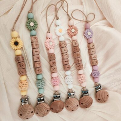 Daisy Crochet Custom Pacifier Clip